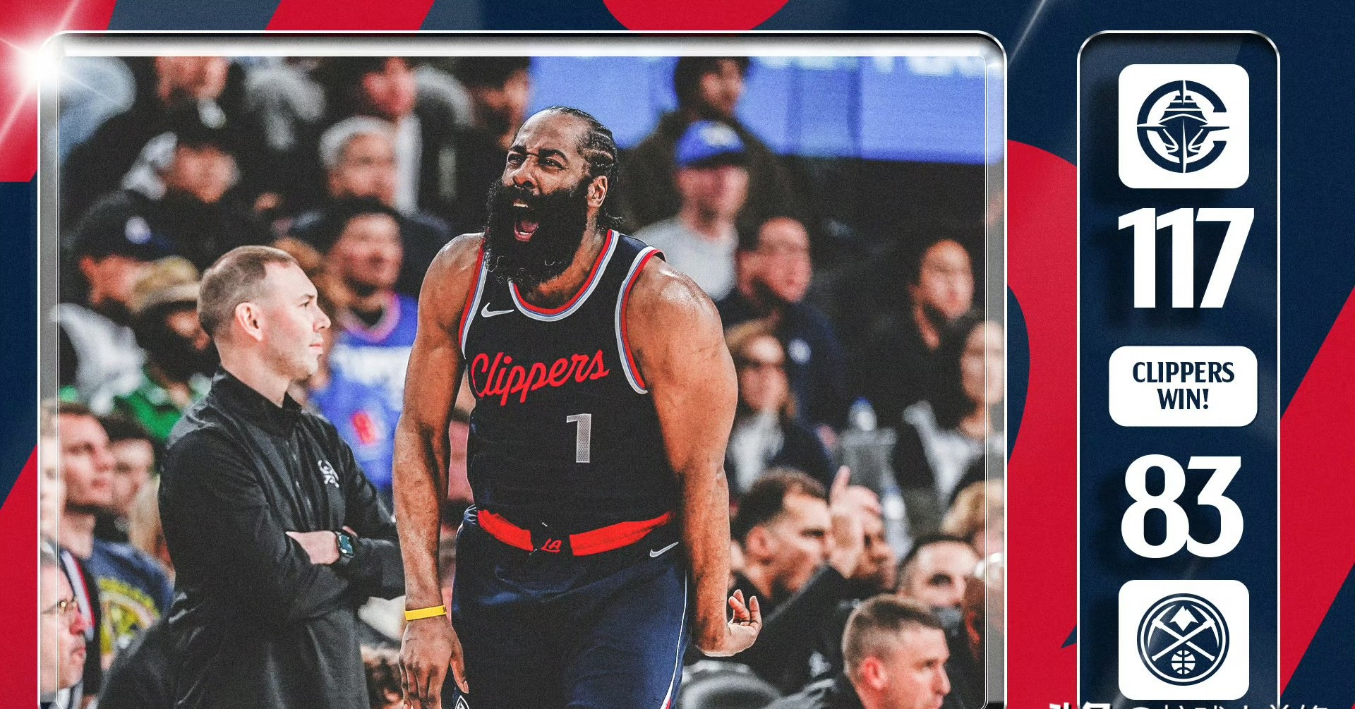 NBA常规赛快船遭掘金逆转，遗憾失利